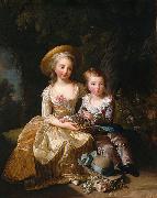elisabeth vigee-lebrun Portrait of Madame Royale and Louis Joseph, Dauphin of France Spain oil painting artist